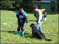 Bery is learning to bark at command